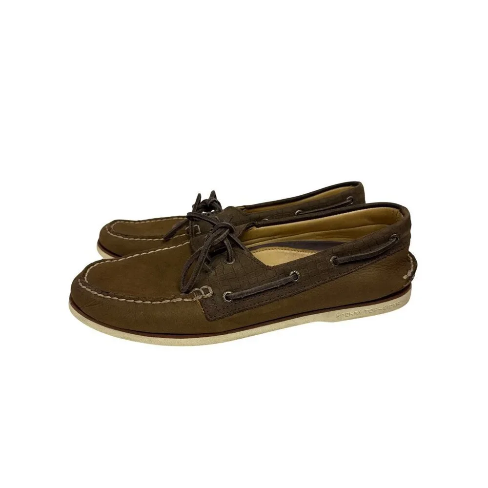 Sperry Men's Shoes Gold Cup Luxury Collection Boat Brown Nubuck Leather Size 12